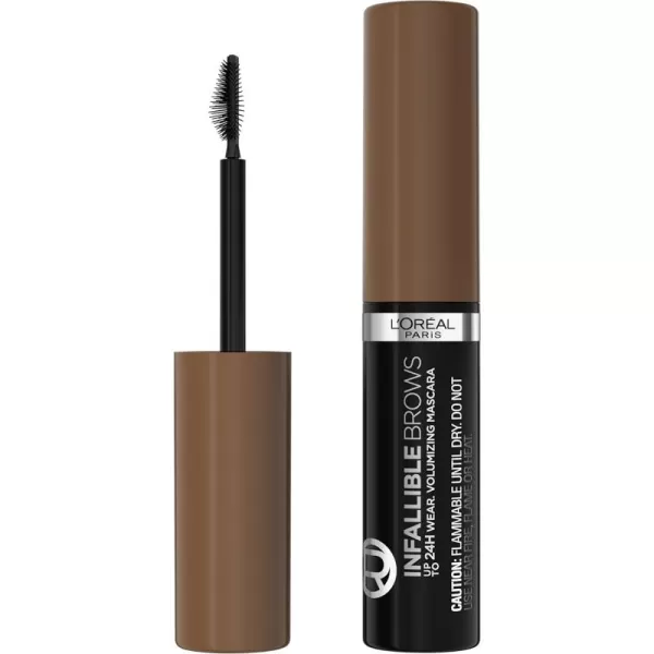 L'Oreal Paris Infallible Volumizing 24H Wear Brow Mascara, Long Lasting Eyebrow Makeup for 2X Fuller Eyebrows, 8.0 Light Blonde, 0.13 Fl Oz