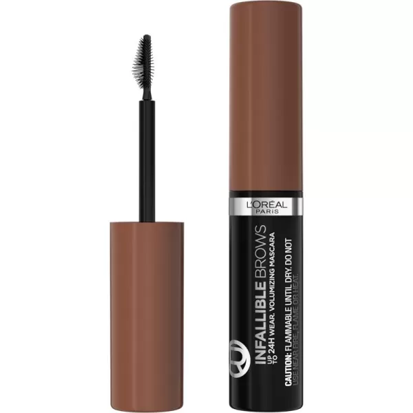 L'Oreal Paris Infallible Volumizing 24H Wear Brow Mascara, Long Lasting Eyebrow Makeup for 2X Fuller Eyebrows, 8.0 Light Blonde, 0.13 Fl Oz