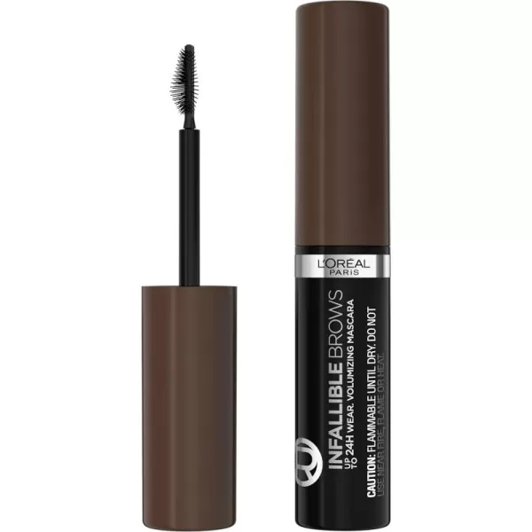 L'Oreal Paris Infallible Volumizing 24H Wear Brow Mascara, Long Lasting Eyebrow Makeup for 2X Fuller Eyebrows, 8.0 Light Blonde, 0.13 Fl Oz