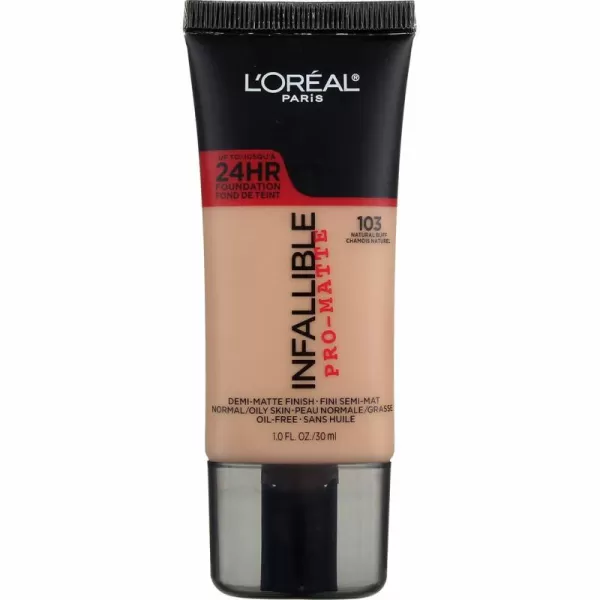 L'Oreal Paris K1828700 Infallible Pro-Matte Liquid Longwear Foundation Makeup, 102 Shell Beige, 1 Fl; Oz.