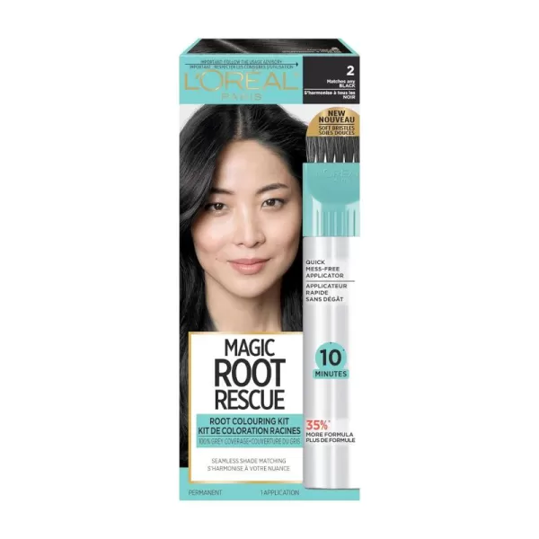 L'Oreal Paris Magic Root Rescue 10 Minute Root Hair Coloring Kit, Permanent Hair Color with Quick Precision Applicator, 100 percent Gray Coverage, 5 Medium Brown, 1 kit