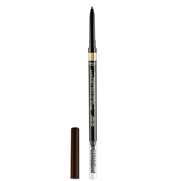 L'Oreal Paris Makeup Brow Stylist Definer Waterproof Eyebrow Pencil, Ultra-Fine Mechanical Pencil, Draws Tiny Brow Hairs and Fills in Sparse Areas and Gaps, Dark Brunette, 0.003 Ounce 