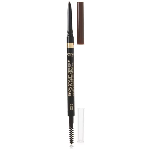 L'Oreal Paris Makeup Brow Stylist Definer Waterproof Eyebrow Pencil, Ultra-Fine Mechanical Pencil, Draws Tiny Brow Hairs and Fills in Sparse Areas and Gaps, Dark Brunette, 0.003 Ounce 