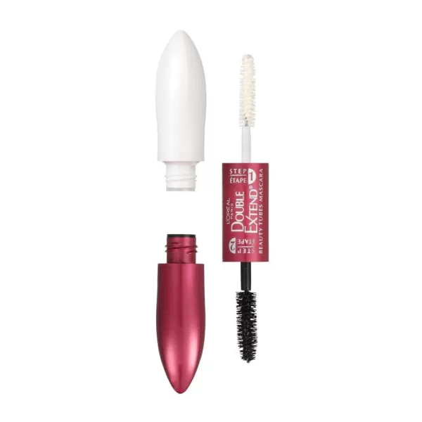 L'Oreal Paris Makeup Double Extend Beauty Tubes Lengthening 2 Step Mascara, Black, 1 Tube