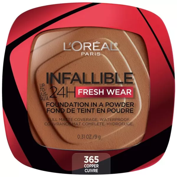 L'Oreal Paris Makeup Infallible Fresh Wear Foundation in a Powder, Up to 24H Wear, Waterproof, True Beige, 0.31 oz.
