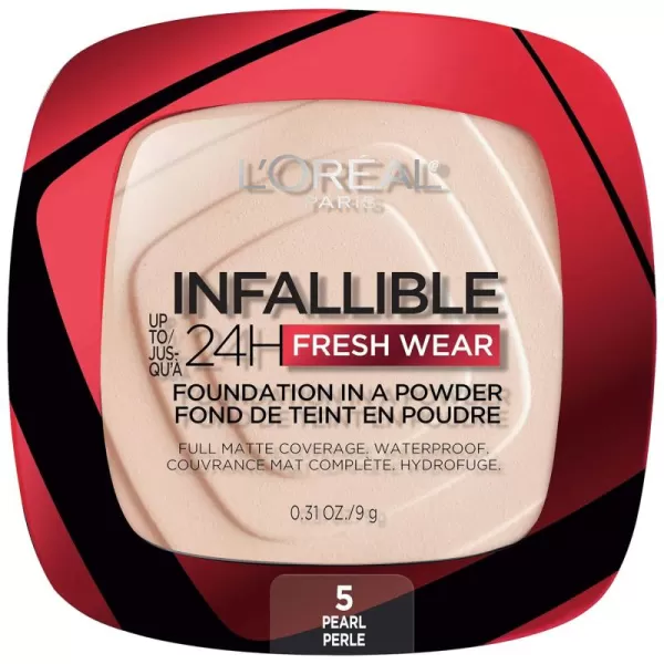 L'Oreal Paris Makeup Infallible Fresh Wear Foundation in a Powder, Up to 24H Wear, Waterproof, True Beige, 0.31 oz.