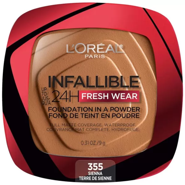 L'Oreal Paris Makeup Infallible Fresh Wear Foundation in a Powder, Up to 24H Wear, Waterproof, Vanilla, 0.31 oz.