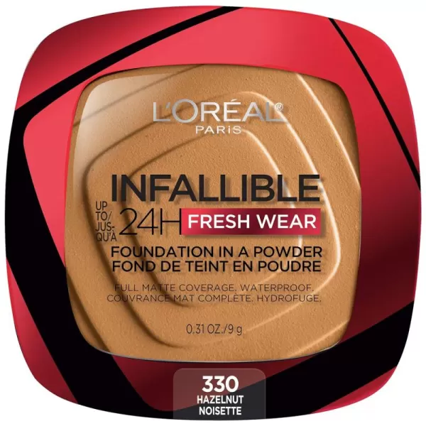 L'Oreal Paris Makeup Infallible Fresh Wear Foundation in a Powder, Up to 24H Wear, Waterproof, Vanilla, 0.31 oz.
