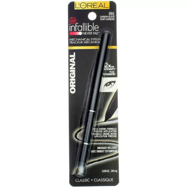 L'Oreal Paris Makeup Infallible Never Fail Original Mechanical Pencil Eyeliner with Built in Sharpener, Slate, 0.008 oz.