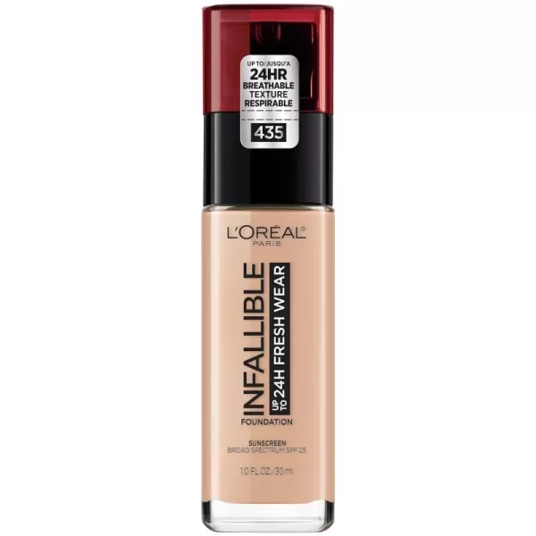 L'Oreal Paris Makeup Infallible Up to 24 Hour Fresh Wear Lightweight Foundation, Hazelnut, 1 Fl Oz.