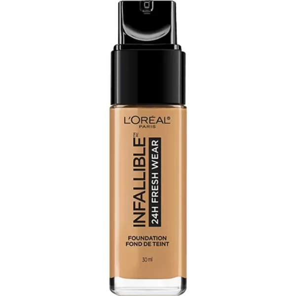 L'Oreal Paris Makeup Infallible Up to 24 Hour Fresh Wear Lightweight Foundation, Hazelnut, 1 Fl Oz.
