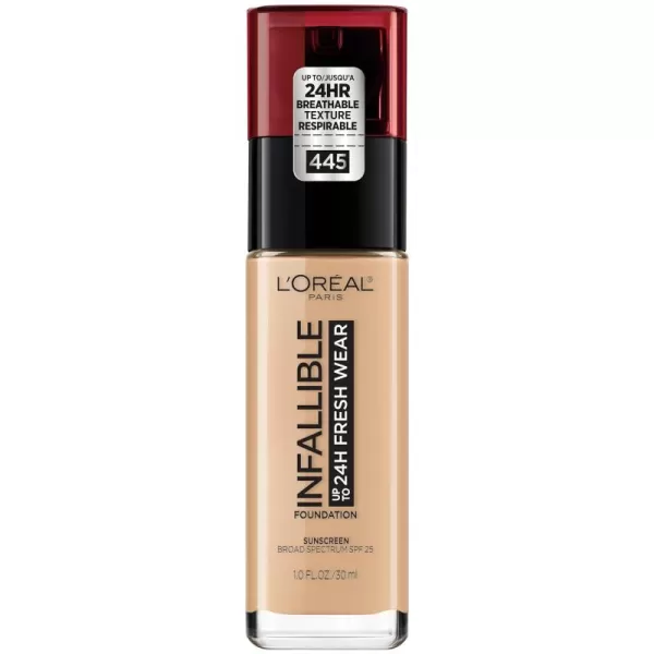 L'Oreal Paris Makeup Infallible Up to 24 Hour Fresh Wear Lightweight Foundation, Hazelnut, 1 Fl Oz.