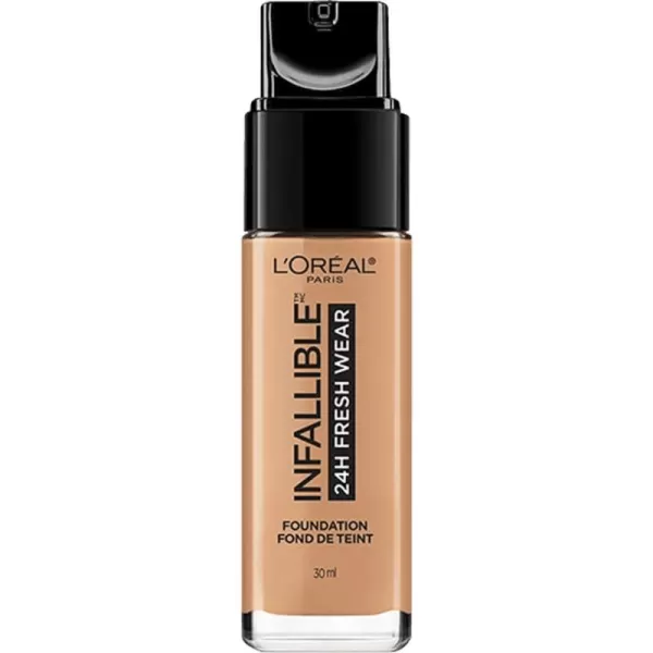 L'Oreal Paris Makeup Infallible Up to 24 Hour Fresh Wear Lightweight Foundation, Hazelnut, 1 Fl Oz.