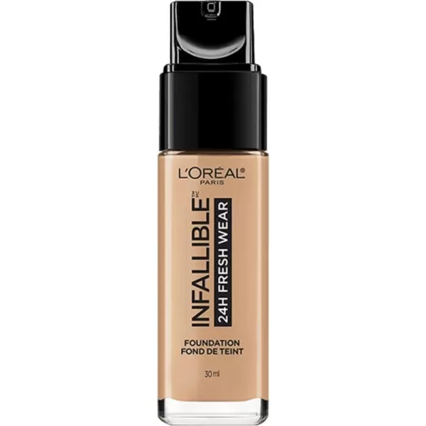 L'Oreal Paris Makeup Infallible Up to 24 Hour Fresh Wear Lightweight Foundation, Hazelnut, 1 Fl Oz.
