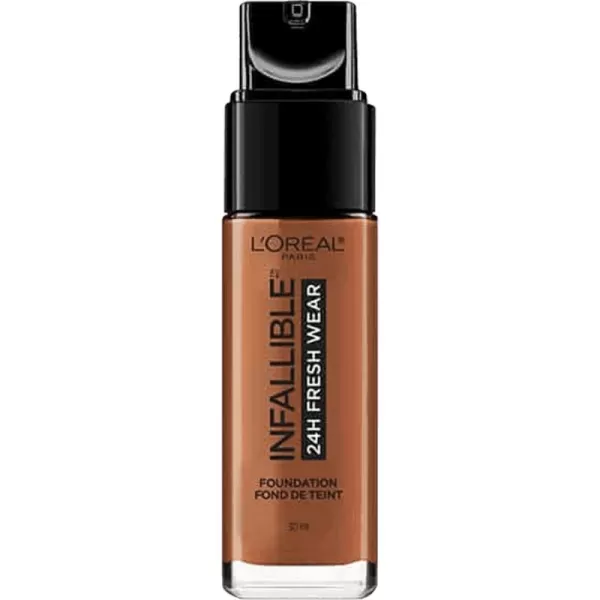 L'Oreal Paris Makeup Infallible Up to 24 Hour Fresh Wear Lightweight Foundation, Hazelnut, 1 Fl Oz.