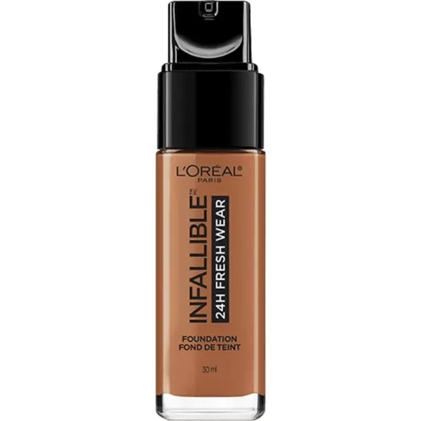 L'Oreal Paris Makeup Infallible Up to 24 Hour Fresh Wear Lightweight Foundation, Hazelnut, 1 Fl Oz.