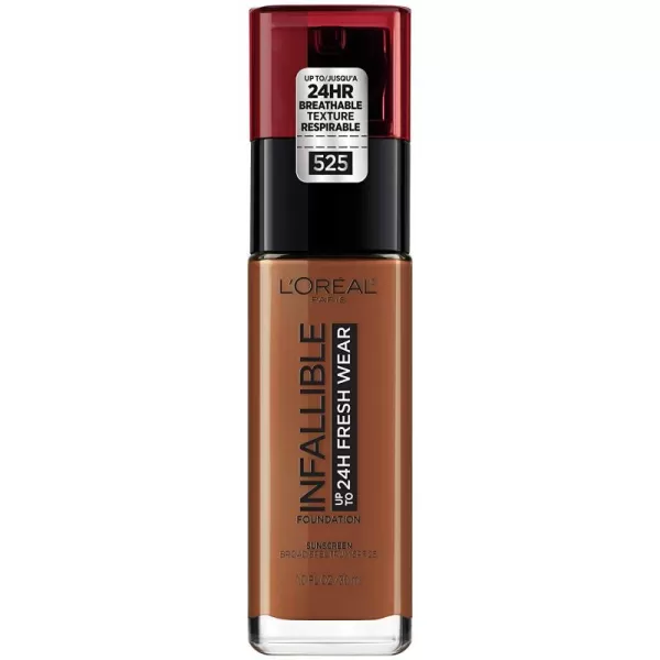 L'Oreal Paris Makeup Infallible Up to 24 Hour Fresh Wear Lightweight Foundation, Hazelnut, 1 Fl Oz.