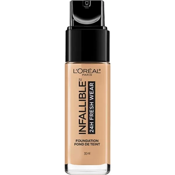 L'Oreal Paris Makeup Infallible Up to 24 Hour Fresh Wear Lightweight Foundation, Hazelnut, 1 Fl Oz.