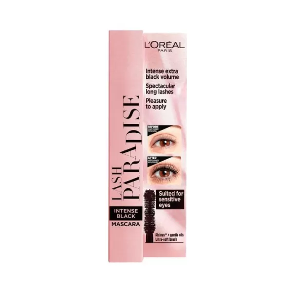 L'Oreal Paris Makeup Lash Paradise Mascara, Voluptuous Volume, Intense Length, Feathery Soft Full Lashes, No Flaking, No Smudging, No Clumping, Black, 0.25 Fl Oz 