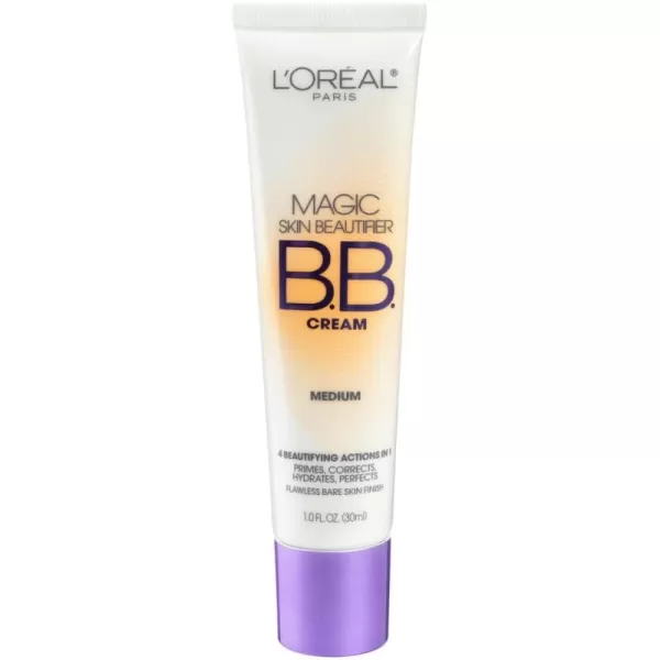 L'Oréal Paris Makeup Magic Skin Beautifier BB Cream Tinted Moisturizer, Medium, 1 fl oz, 1 Count
