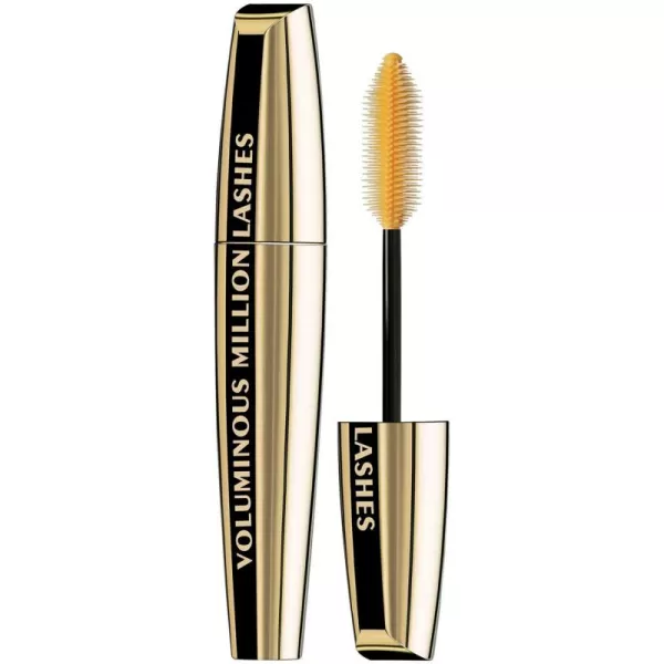 L’Oreal Paris Makeup Voluminous Million Lashes Mascara, Volumizing Collagen Infused Eye Makeup, Amplifying Mascara Brush, Washable, Blackest Black, 0.3 Fl Oz., 2 Count