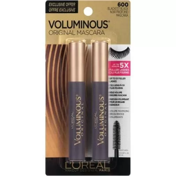 L’Oreal Paris Makeup Voluminous Original Volume Building Mascara, Carbon Black, 0.26 Fl Oz