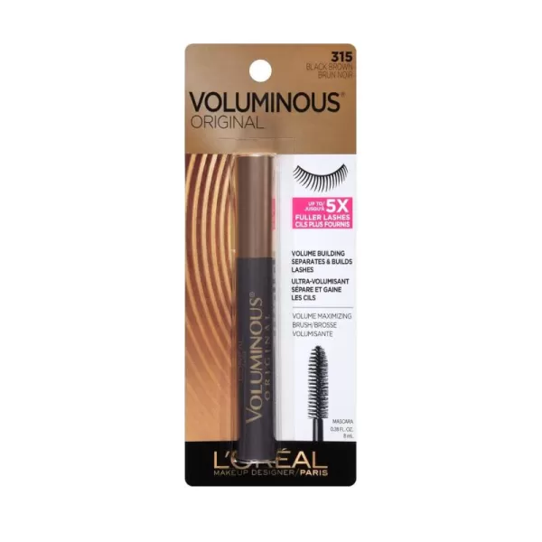 L’Oreal Paris Makeup Voluminous Original Volume Building Mascara, Carbon Black, 0.26 Fl Oz