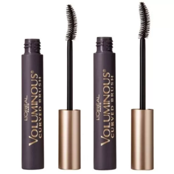 L'Oreal Paris Makeup Voluminous Original Volume Building Mascara with Curved Brush, Black, 2 Count