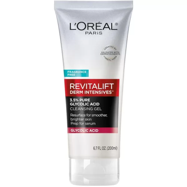 L'Oreal Paris Revitalift 3.5% Pure Glycolic Acid Brightening Cleansing Gel wth Salicylic Acid 6.7 fl oz)