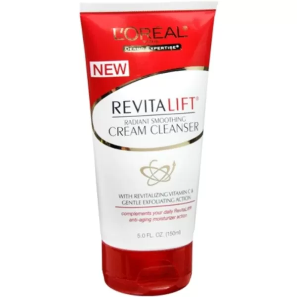 L'Oreal Paris Revitalift Daily Cream Cleanser, Gentle Makeup Remover Face Wash with Vitamin C 5 fl. oz 