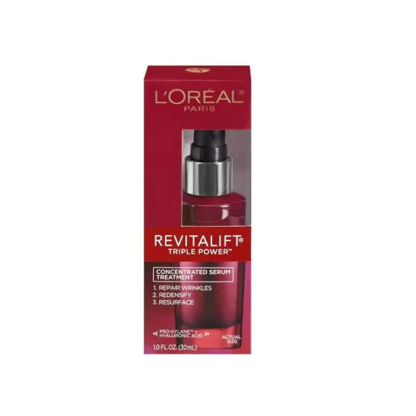 L'Oreal Paris Revitalift Triple Power Anti-Aging Concentrated Face Serum, Hyaluronic Acid and Pro-Xylane, Reduces Wrinkles 1 oz
