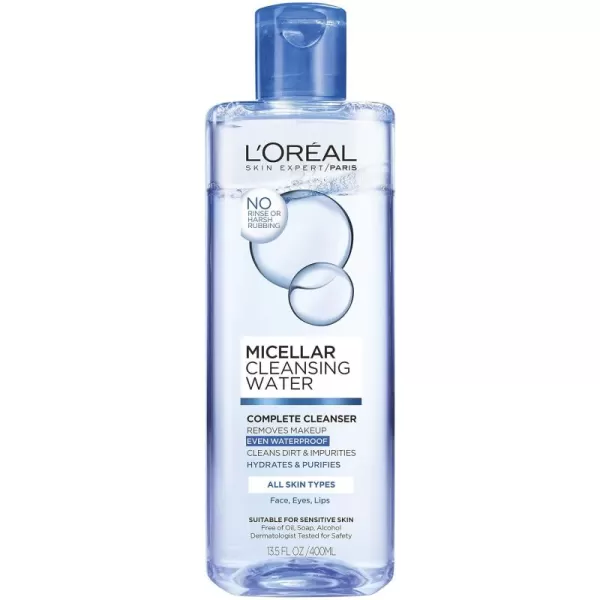L'Oreal Paris Skincare Micellar Cleansing Water Complete Cleanser to Remove Makeup, Gentle Cleanser, Makeup Remover, 13.5 Fl Oz