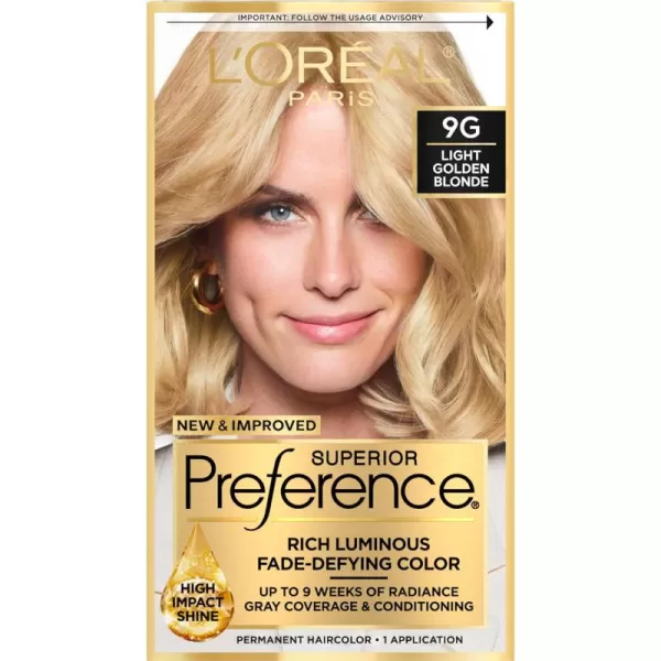 L'Oreal Paris Superior Preference Fade-Defying + Shine Permanent Hair Color, 5G Medium Golden Brown, Pack of 1, Hair Dye