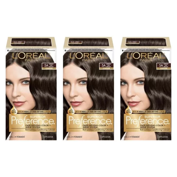 L'Oreal Paris Superior Preference Fade-Defying + Shine Permanent Hair Color, 9.5N Lightest Natural Blonde, Pack of 3, Hair Dye