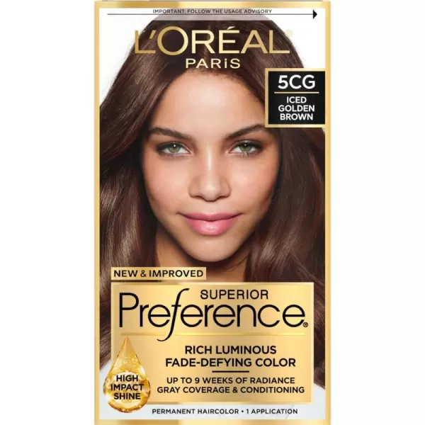L'Oreal Paris Superior Preference Fade-Defying + Shine Permanent Hair Color, 9.5N Lightest Natural Blonde, Pack of 3, Hair Dye