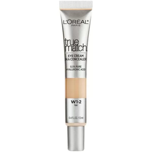 L’Oréal Paris True Match Eye Cream in a Concealer, 0.5% hyaluronic acid, Medium C5-6, 0.4 fl. oz.