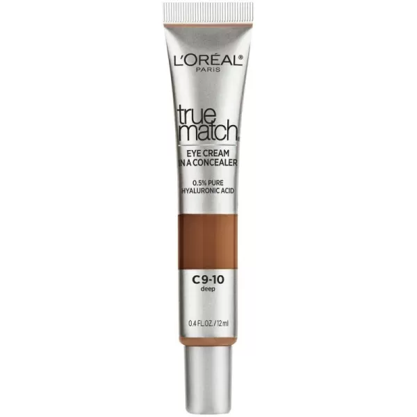 L’Oréal Paris True Match Eye Cream in a Concealer, 0.5% hyaluronic acid, Medium C5-6, 0.4 fl. oz.