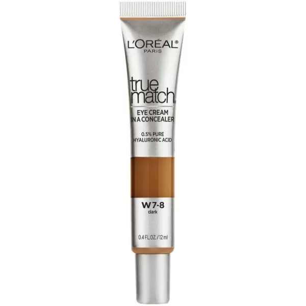 L’Oréal Paris True Match Eye Cream in a Concealer, 0.5% hyaluronic acid, Medium C5-6, 0.4 fl. oz.