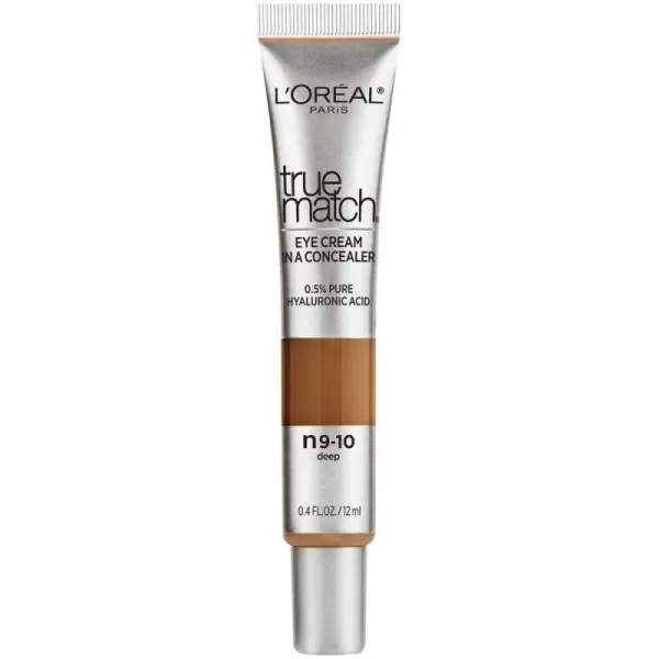L’Oréal Paris True Match Eye Cream in a Concealer, 0.5% hyaluronic acid, Medium C5-6, 0.4 fl. oz.