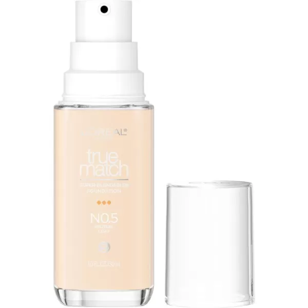 L'Oreal Paris True Match Super-Blendable Foundation, Medium Coverage Liquid Foundation Makeup, W8, Medium Deep, 1 Fl Oz