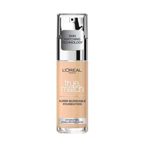 L'Oreal Paris True Match Super-Blendable Foundation, Medium Coverage Liquid Foundation Makeup, W8, Medium Deep, 1 Fl Oz