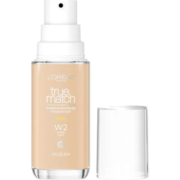 L'Oreal Paris True Match Super-Blendable Foundation, Medium Coverage Liquid Foundation Makeup, W8, Medium Deep, 1 Fl Oz