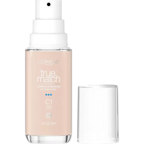 L'Oreal Paris True Match Super-Blendable Foundation, Medium Coverage Liquid Foundation Makeup, W8, Medium Deep, 1 Fl Oz