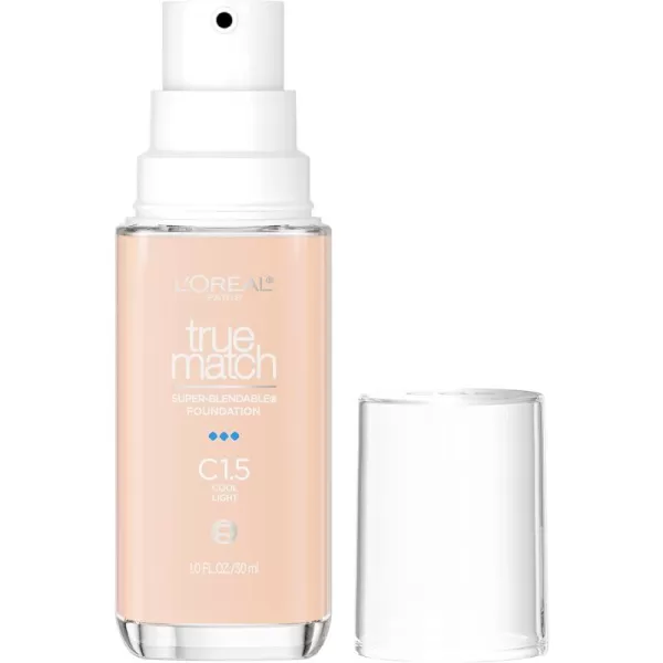 L'Oreal Paris True Match Super-Blendable Foundation, Medium Coverage Liquid Foundation Makeup, W8, Medium Deep, 1 Fl Oz