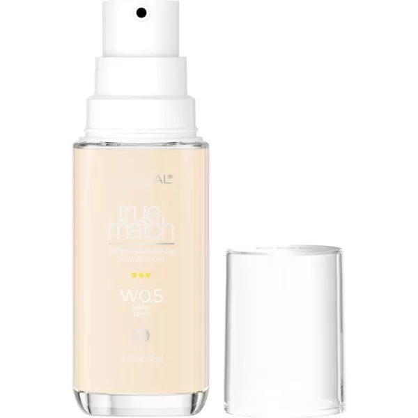 L'Oreal Paris True Match Super-Blendable Foundation, Medium Coverage Liquid Foundation Makeup, W8, Medium Deep, 1 Fl Oz