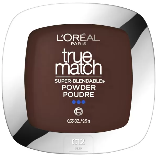 L'Oreal Paris True Match Super Blendable Oil Free Foundation Powder, C8 Medium Deep, 0.33 oz, Packaging May Vary