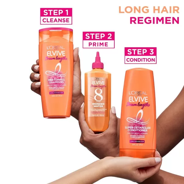 L'Oreal Paris Elvive Dream Lengths Super Detangling Conditioner With Fine Castor Oil and Vitamins B3 and B5 for Long, Damaged Hair, Instantly Detangles To Reduce Breakage With System, 28 Fl Ounce