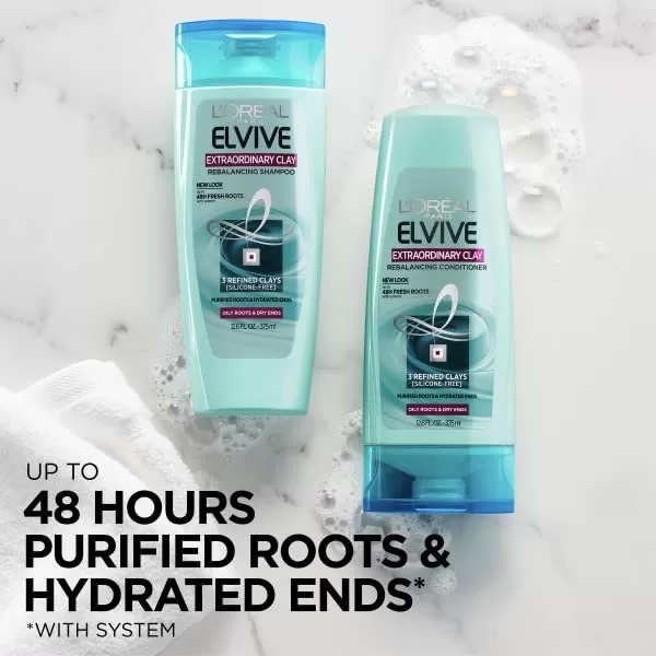 L'Oreal Paris Elvive Extraordinary Clay Rebalancing Shampoo and Conditioner Set )