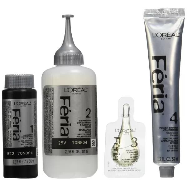 L'Oreal Paris Feria Multi-Faceted Shimmering Permanent Hair Color Hair Dye, Rose Gold )
