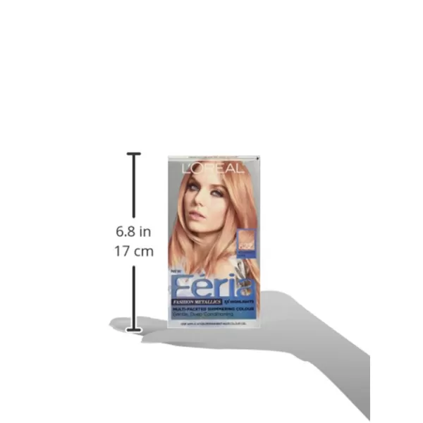L'Oreal Paris Feria Multi-Faceted Shimmering Permanent Hair Color Hair Dye, Rose Gold )